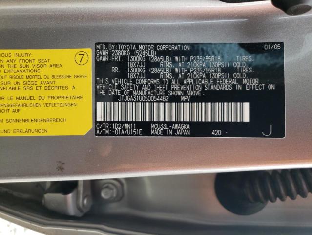 Photo 10 from auction – 2005 LEXUS RX 330 with VIN JTJGA31U050054482