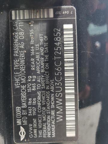 Photo 10 from auction – 2012 MINI COOPER with VIN WMWSU3C56CT254852