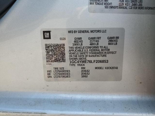 Photo 10 from auction – 2020 CHEVROLET SILVERADO with VIN 1GC4YME76LF206853