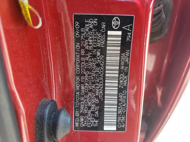Photo 10 from auction – 2010 TOYOTA PRIUS with VIN JTDKN3DUXA0064279