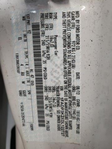 Photo 10 from auction – 2013 FORD FOCUS SE with VIN 1FADP3K2XDL122727