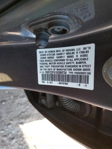 Photo 10 from auction – 2016 HONDA CIVIC LX with VIN 19XFC2F51GE069734
