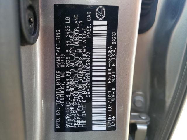 Photo 10 from auction – 2020 LEXUS ES 350 with VIN 58ADZ1B11LU053472