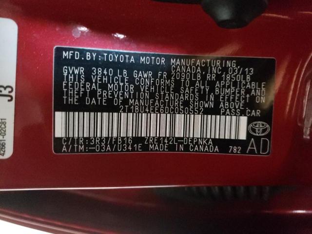 Photo 10 from auction – 2013 TOYOTA COROLLA with VIN 2T1BU4EE6DC050552
