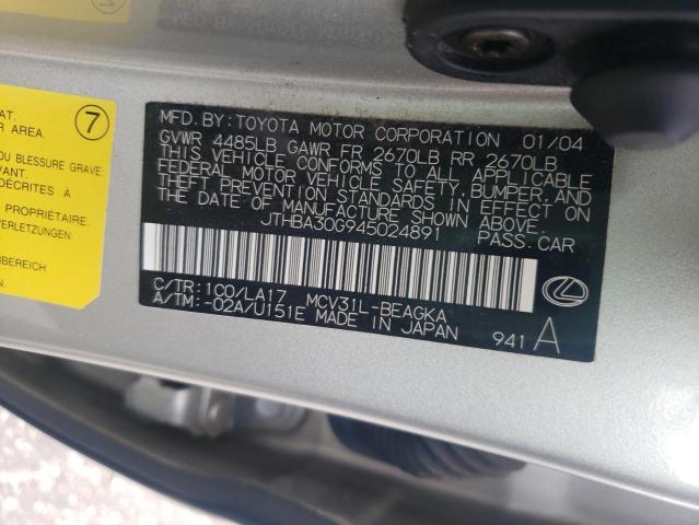 Photo 10 from auction – 2004 LEXUS ES 330 with VIN JTHBA30G945024891