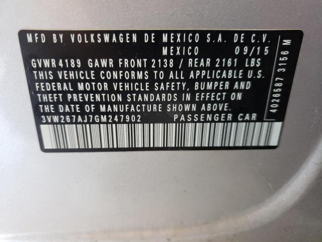 Photo 10 from auction – 2016 VOLKSWAGEN JETTA S with VIN 3VW267AJ7GM247902