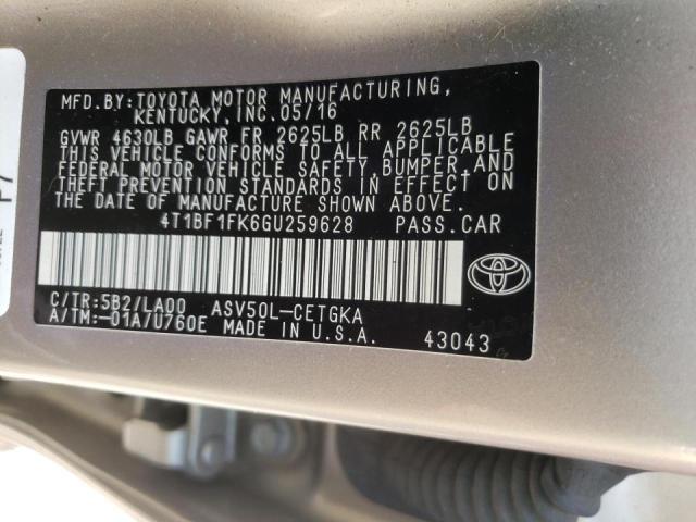 Photo 10 from auction – 2016 TOYOTA CAMRY LE with VIN 4T1BF1FK6GU259628