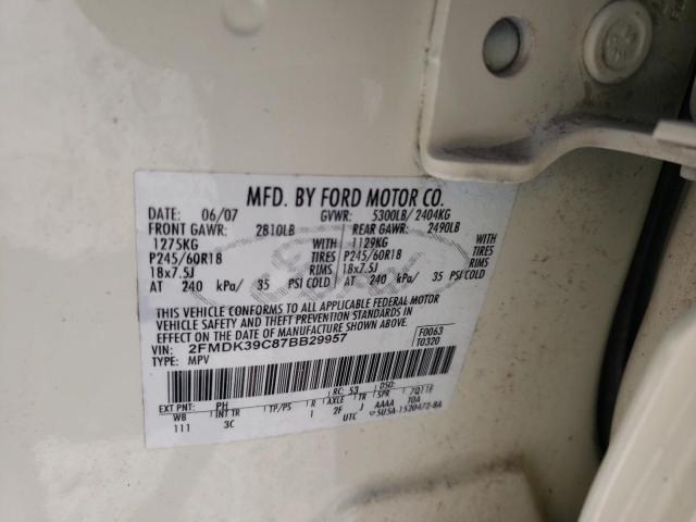 Photo 10 from auction – 2007 FORD EDGE with VIN 2FMDK39C87BB29957