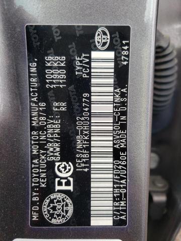 Photo 10 from auction – 2017 TOYOTA CAMRY LE with VIN 4T1BF1FKXHU304779