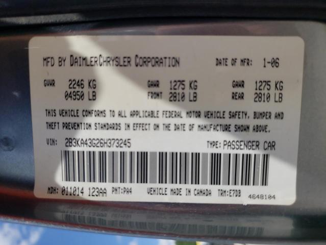 Photo 10 from auction – 2006 DODGE CHARGER SE with VIN 2B3KA43G26H373245