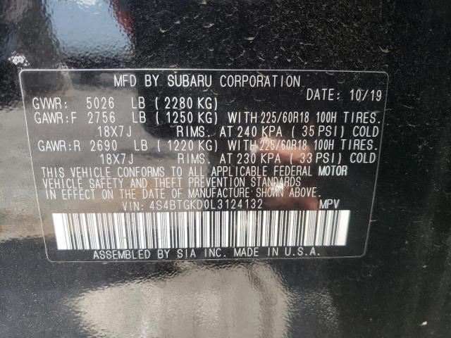 Photo 10 from auction – 2020 SUBARU OUTBACK ON with VIN 4S4BTGKD0L3124132