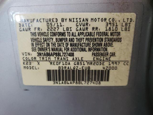 Photo 10 from auction – 2011 NISSAN SENTRA 2.0 with VIN 3N1AB6AP8BL727408