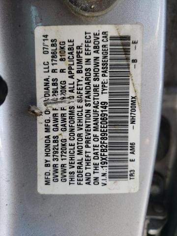 Фото 10 с аукциона – 2014 HONDA CIVIC EX с VIN 19XFB2F89EE069149