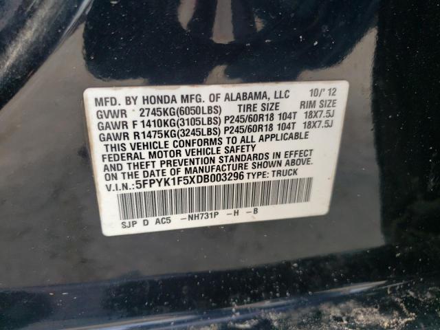 Photo 10 from auction – 2013 HONDA RIDGELINE with VIN 5FPYK1F5XDB003296