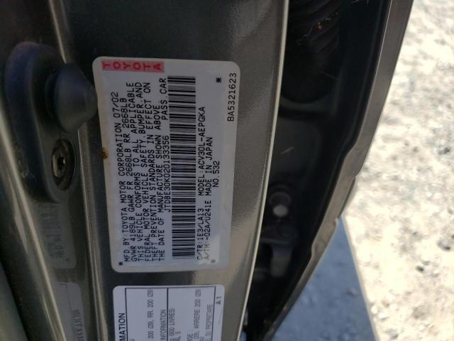 Photo 10 from auction – 2002 TOYOTA CAMRY LE with VIN JTDBE30K020133356