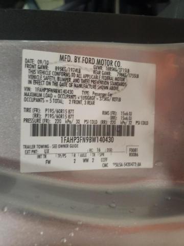 Photo 10 from auction – 2011 FORD FOCUS SE with VIN 1FAHP3FN9BW140430