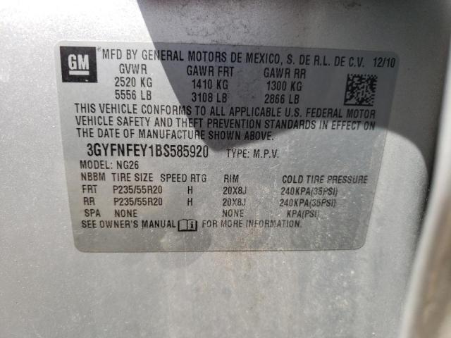 Photo 10 from auction – 2011 CADILLAC SRX PREMIU with VIN 3GYFNFEY1BS585920