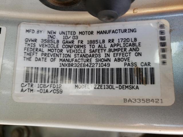 Photo 10 from auction – 2004 TOYOTA COROLLA CE with VIN 1NXBR32E84Z271049