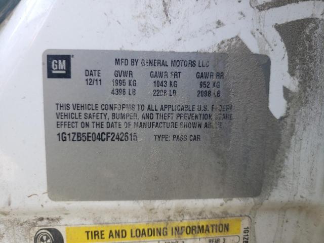 Photo 10 from auction – 2012 CHEVROLET MALIBU LS with VIN 1G1ZB5E04CF242615