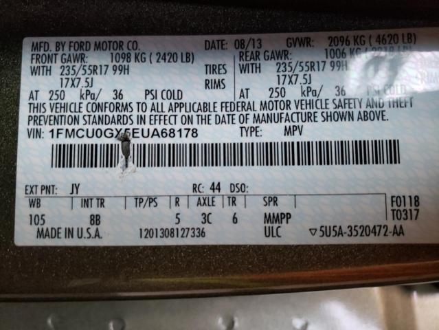 Photo 10 from auction – 2014 FORD ESCAPE SE with VIN 1FMCU0GX5EUA68178