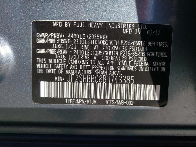 Photo 10 from auction – 2011 SUBARU FORESTER 2 with VIN JF2SHBBC8BH743385