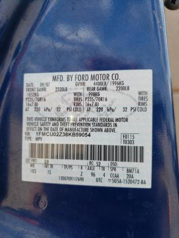 Photo 10 from auction – 2008 FORD ESCAPE XLS with VIN 1FMCU02Z38KB59054