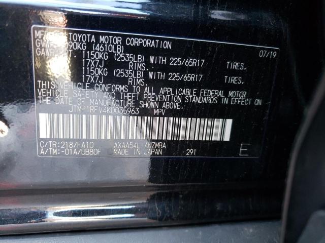 Photo 10 from auction – 2019 TOYOTA RAV4 XLE with VIN JTMP1RFV4KD035963