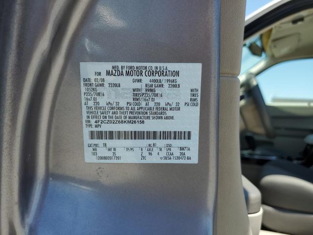 Photo 10 from auction – 2008 MAZDA TRIBUTE S with VIN 4F2CZ06168KM14354