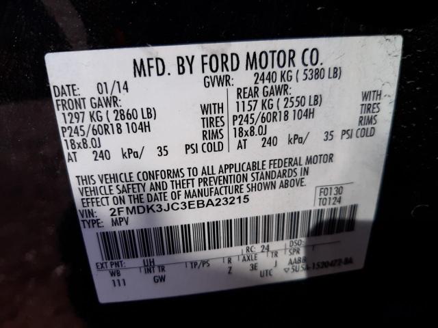 Photo 10 from auction – 2014 FORD EDGE SEL with VIN 2FMDK3JC3EBA23215