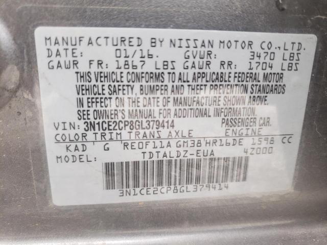 Photo 10 from auction – 2016 NISSAN VERSA NOTE with VIN 3N1CE2CP8GL379414