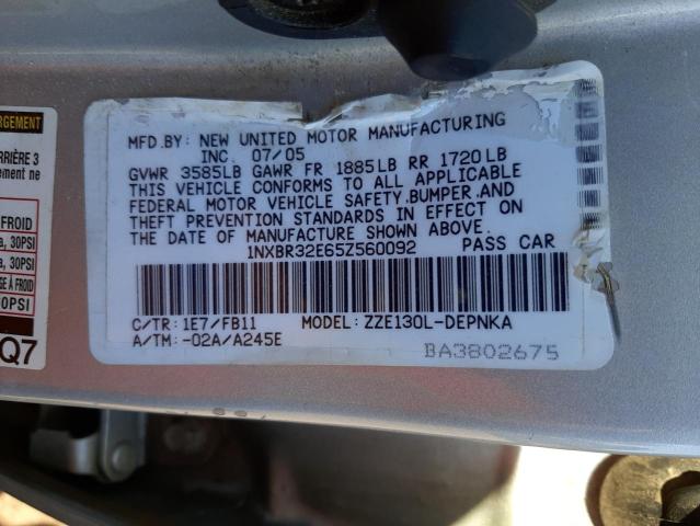 Photo 10 from auction – 2005 TOYOTA COROLLA CE with VIN 1NXBR32E65Z560092