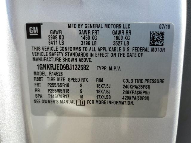 Photo 10 from auction – 2011 CHEVROLET TRAVERSE L with VIN 1GNKRJED9BJ132582