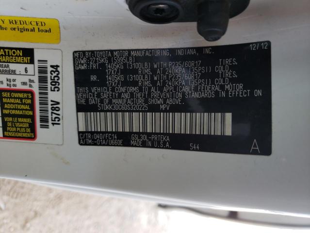 Photo 10 from auction – 2013 TOYOTA SIENNA LE with VIN 5TDKK3DC6DS320225