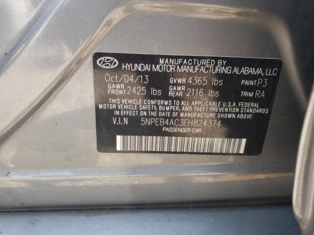 Photo 10 from auction – 2014 HYUNDAI SONATA GLS with VIN 5NPEB4AC3EH824374