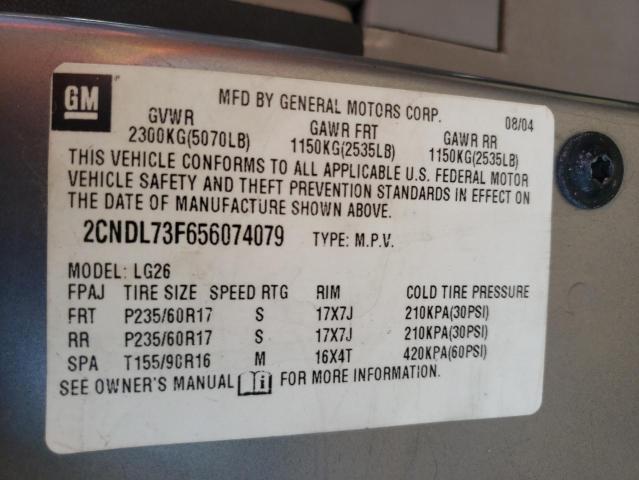 Photo 10 from auction – 2005 CHEVROLET EQUINOX LT with VIN 2CNDL73F656074079