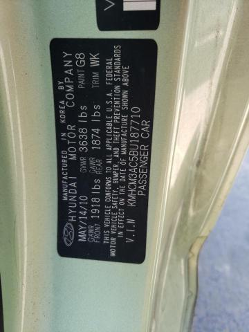 Photo 10 from auction – 2011 HYUNDAI ACCENT GL with VIN KMHCM3AC5BU187710