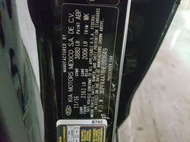 Photo 10 from auction – 2017 KIA FORTE LX with VIN 3KPFK4A78HE093649