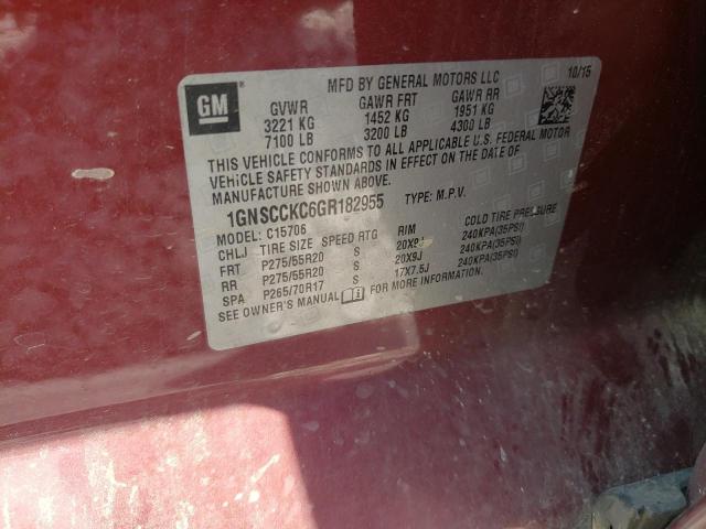 Photo 10 from auction – 2016 CHEVROLET TAHOE with VIN 1GNSCCKC6GR182955
