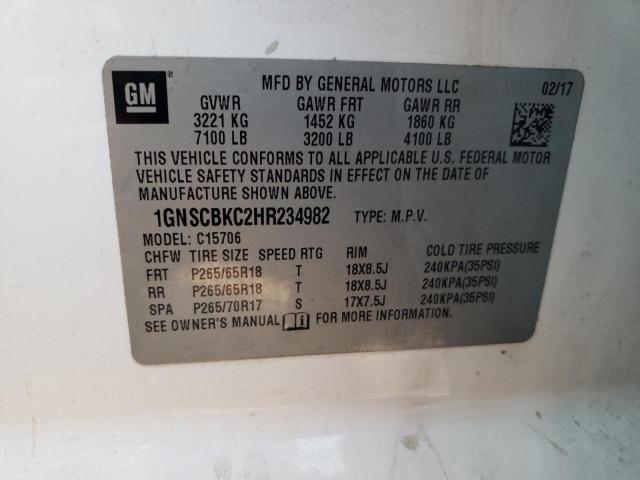 Photo 10 from auction – 2017 CHEVROLET TAHOE C150 with VIN 1GNSCBKC2HR234982
