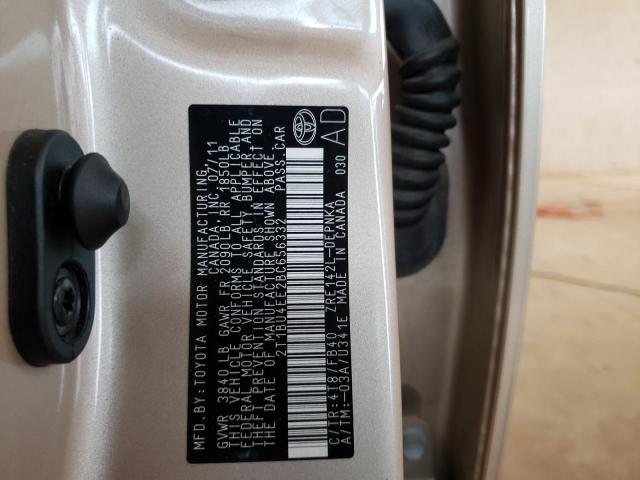 Photo 10 from auction – 2011 TOYOTA COROLLA BA with VIN 2T1BU4EE2BC656332