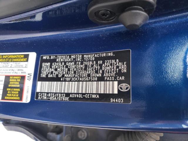 Photo 10 from auction – 2010 TOYOTA CAMRY BASE with VIN 4T1BF3EK7AU567508