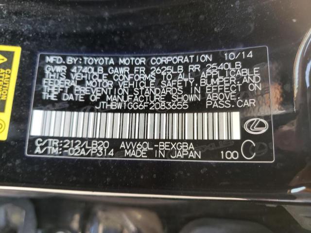 Foto 10 de la subasta – 2015 LEXUS ES 300H con VIN JTHBW1GG6F2083655