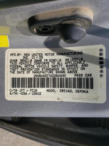 Photo 10 from auction – 2010 TOYOTA COROLLA BA with VIN 1NXBU4EE7AZ264430