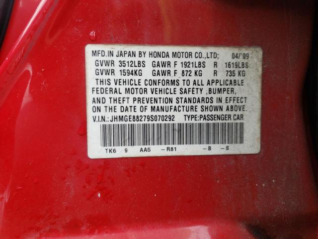 Photo 10 from auction – 2009 HONDA FIT with VIN JHMGE88279S070292