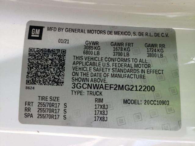 Photo 10 from auction – 2021 CHEVROLET SILVERADO with VIN 3GCNWAEF2MG212200