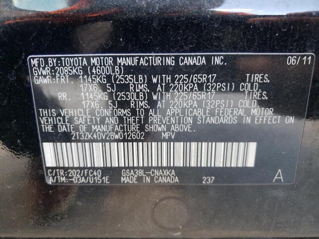 Photo 10 from auction – 2011 TOYOTA RAV4 with VIN 2T3ZK4DV2BW012602