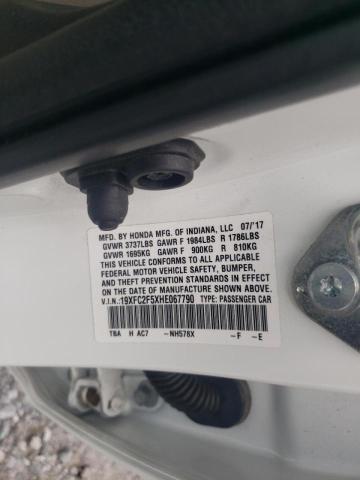Photo 10 from auction – 2017 HONDA CIVIC LX with VIN 19XFC2F5XHE067790