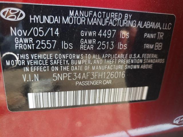 Photo 10 from auction – 2015 HYUNDAI SONATA SPO with VIN 5NPE34AF3FH126016