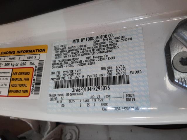 Photo 10 from auction – 2015 FORD FUSION SE with VIN 3FA6P0LU4FR295025