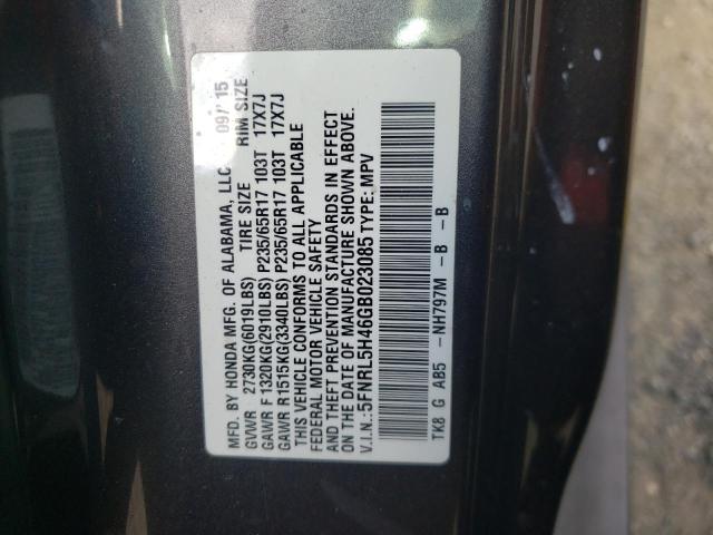Photo 10 from auction – 2016 HONDA ODYSSEY EX with VIN 5FNRL5H46GB023085